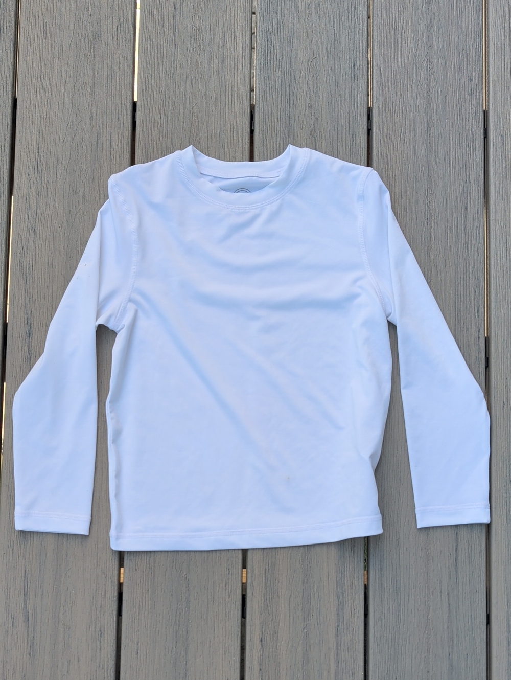 Wonder Nation White Long-Sleeve Swim Shirt/Rash Guard